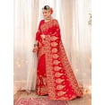 thumbnail image 1 of Red Georgette Heavy Embroidery Work Saree, Traditional Clothing for Women, 1 of 5