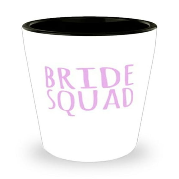 Wedding Squad Bridal Shot Glass, Marriage Celebration Gift, Mini Glassware Keepsake, 1.5oz Cup for Bachelorette Parties, Showers, and Toasts