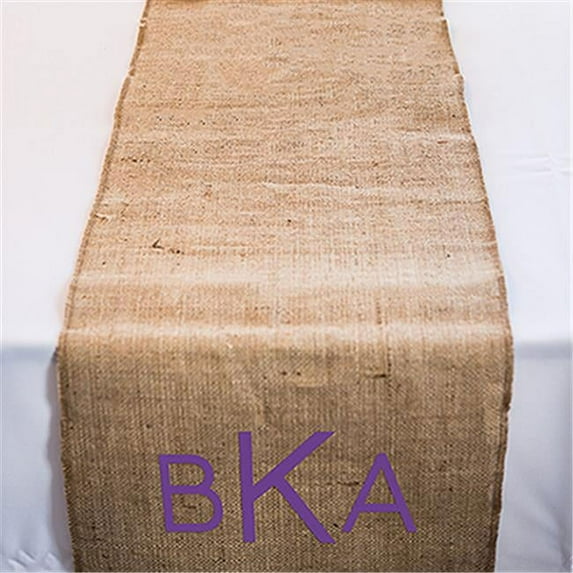 Wedding Star 9422-P-1075-92-c04 Geo Marble Personalized Burlap Table Runner - 120 in. & 3.0 m Long, Lavender