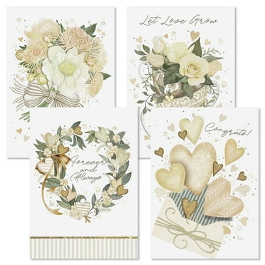 Current Wedding Stripes Congratulations Greeting Cards - Set of 8, 5" x 7"