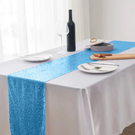 Wedding Table | Glitter Sequin Table Runner for Party Decor | 12x71 Inches | Multicolor Nylon | Sparkling Banquet Decoration | 1 Piece | Durable Polyester | Festive Tablecloth Alternative