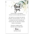 thumbnail image 1 of Wedding Thank You Place Setting Cards, Greenery Wedding Reception Thank You Cards, Table Centerpieces and Wedding Decorations, Wedding, Bridal, Engagement, Anniversary, 4x6 Inch, Pack of 50, 1 of 1