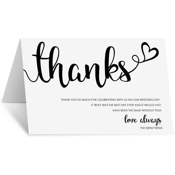 Wedding Thank You Place Setting Tent Cards & Foldover Placecards – Chic and Minimalist Table Centerpieces and Decorations | 4 x 6” – When Folded | 80lb (216gsm) | 50 per Pack