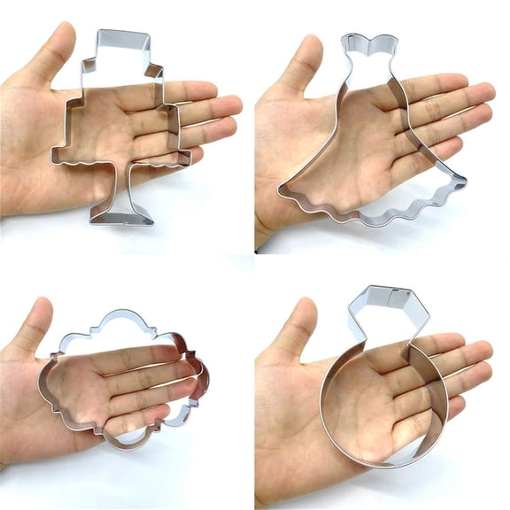 Wedding Themed Cookie Cutter Set 6-Piece Premium Stainless Steel
