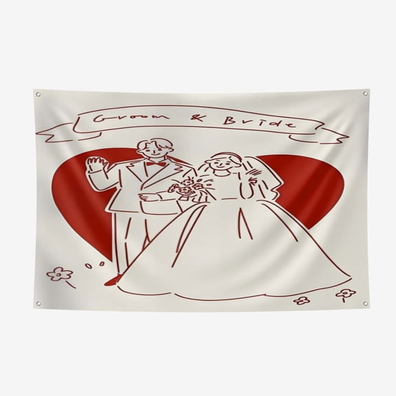 Wedding Thickened Polyester Background Cloth - Heat Transfer Printing HD non-Fading Indoor And Outdoor Wear-Resistant Decorative Cloth 3.6*5.9FT/110*180CM