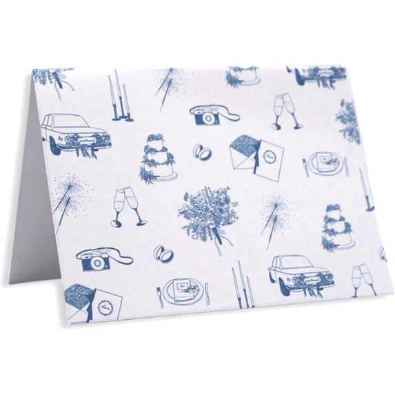 Wedding Toile Thank You Cards with Envelopes, 24 Pack - 4.75 x 3.5 Inch, Blank Inside, Modern Design - Perfect for Weddings, Showers, Announcements, Celebrations