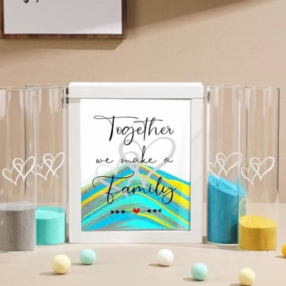 Wedding Unity Sand Ceremony Kit with Wood Box 4 Ceremony Vase 4 Wedding Sand Function Sets for Marriage Bridal Party