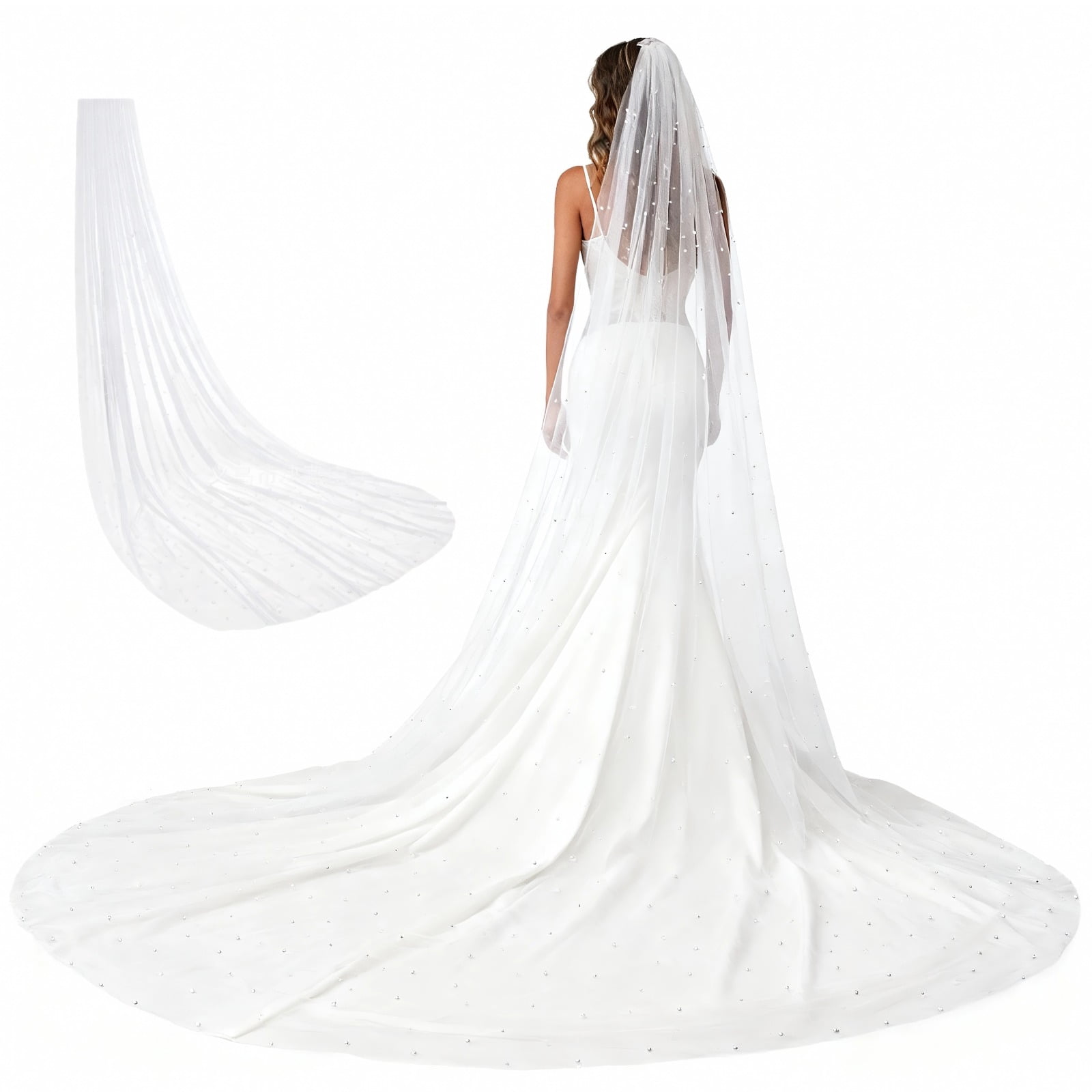 NWT Long White Bridal Veil 9.8ft Best Sellers In Bridal Veils main image 2
