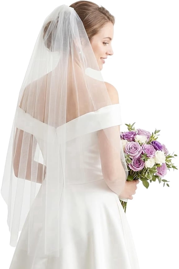 Wedding Veil for Bride, 1 Tier Elbow Length Bridal Veil with Comb, Soft Tulle Veil for Wedding Bachelorette Party