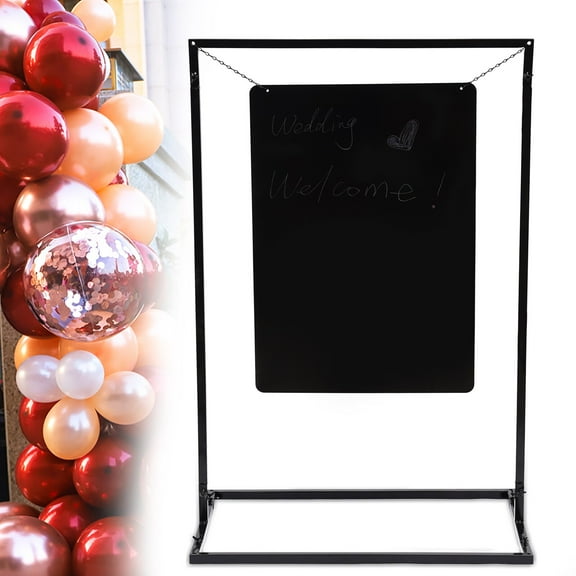 Wedding Venue Sign Stand, Black, Metal Welcome Sign Arch for Parties