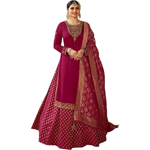 Wedding Wear Indian Designer Salwar Kameez Suits Stitched Pakistani Lengha Dress ( Pink, XXS - 34 )