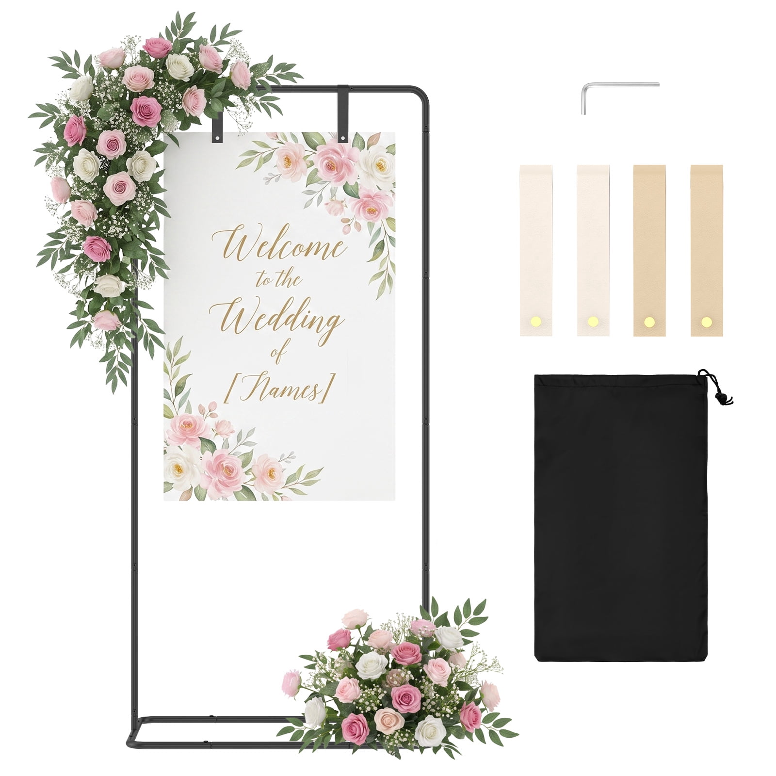 Wedding Welcome Sign Stand Adjustable Metal Welcome to Our Wedding Sign ...