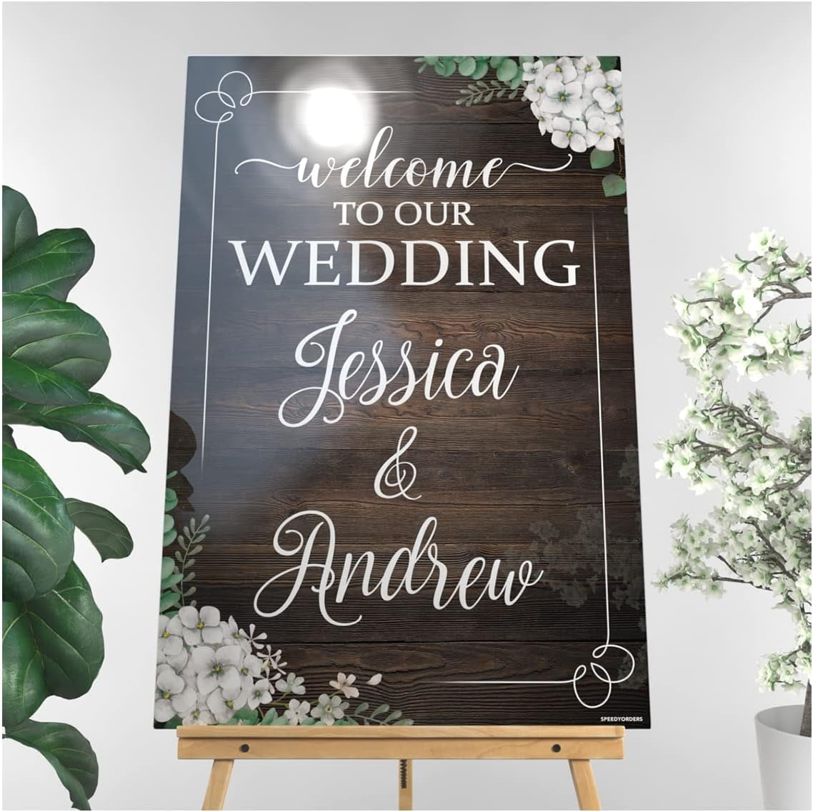 Wedding Welcome Sign - Wooden Reception - Ceremony Sign (PVC Board ...