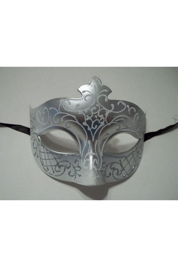 Wedding White Silver Scroll Venetian Masquerade Ball Prom Mask