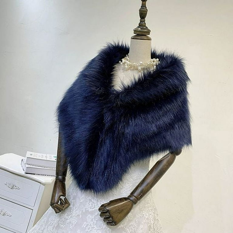 Navy shrug fur clearance