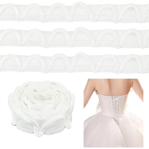 Wedding Zipper Replacement Adjustable Lace Up Dress Corset Back Kit Lace-Up Satin Ribbon Ties for Evening Gown Banquet Wedding Dress Accessories