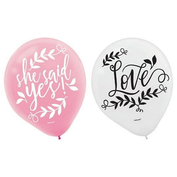 Wedding and Bridal 'Love and Leaves' Latex Balloons (15ct)