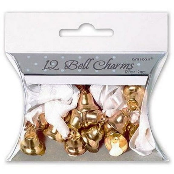 Wedding and Bridal Mini Gold Bell Charms / Favors (12ct)