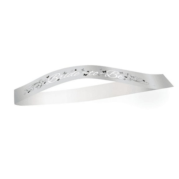 Unique Industries Women's Bride-to-Be Shoulder Sashes, Satin Victorian Wedding Bride To Be Sash, Silver, 1