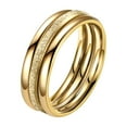 thumbnail image 1 of Wedding band rings set for couples 3pcs Gold Silver Ring Plated Non Tarnish Stackable Band Ring Titanium Frosted For Men Women mothers fathers birthday valentines day Anniversary gifts #03 B,5, 1 of 7