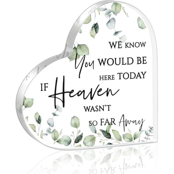 Wedding in Loving Memory Sign, 4 x 4 inches Acrylic Heart Memorial Table Sign, Remembrance Decor for Wedding Party, Desk Decor Gift for Friends