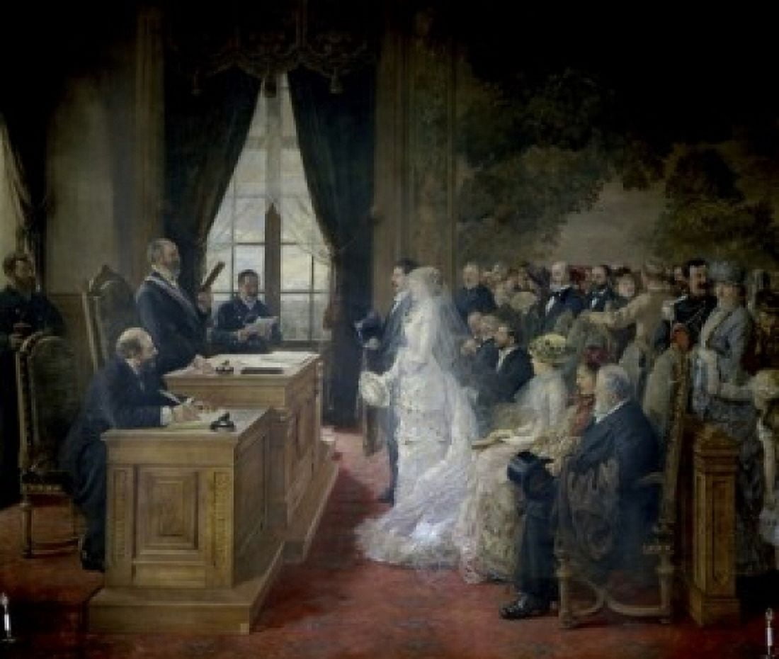 Wedding of Mathurin Moreau (Mariage de Mathurin Moreau) 1881 Henri Gervex (1852-1929French) Canvas Art - Henri Gervex (24 x 36)