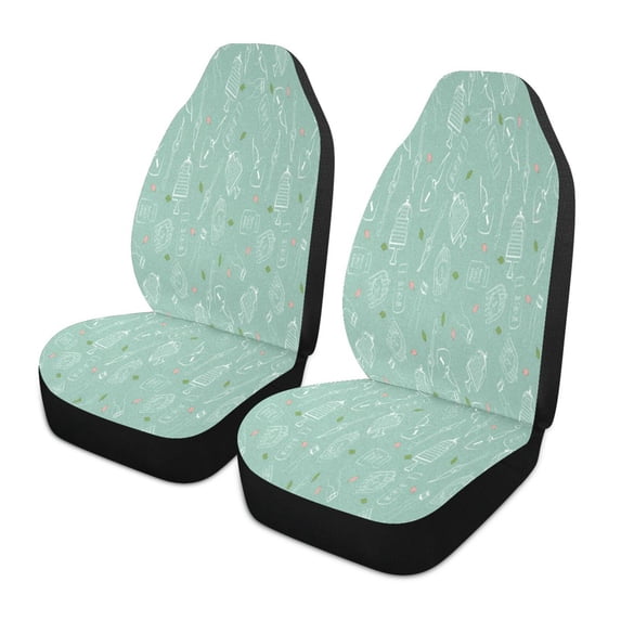 Wedding save the date pattern Car Seat Covers Pack of 2 Universal Front Seat Protective Cover