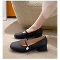 thumbnail image 1 of Wedding shoes for women low heel Round Toe pearl  Shoes Closed Toe Low Block Work Shoes  Dress Comfortable Wedding shoes Mary Jane, 1 of 6