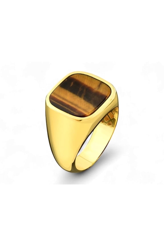 Wedding tiger eyes stone men gold ring in 14k gold Plated Tiger eyes stone wedding gold men ring,Birthday gift