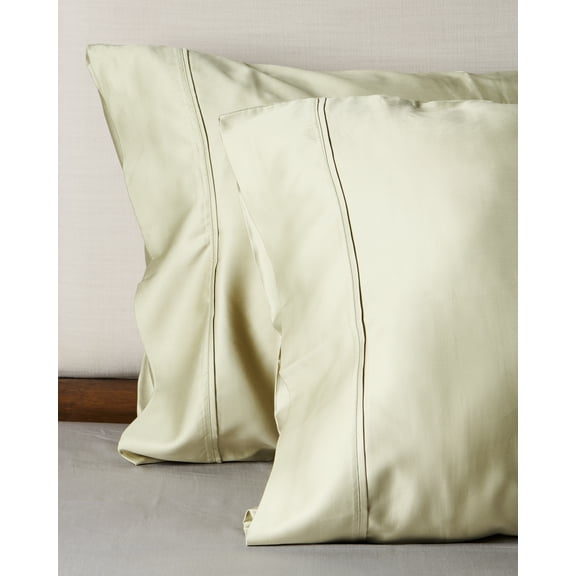 Weddingly Certified 100% Tencel Lyocell|Sateen Weave|True Carbon Zero|Gentle to skin|Genuity tags included|Natural sheen|Body temp regulation|Austrian Eucalyptus(King Pillowcases,Sage Green)