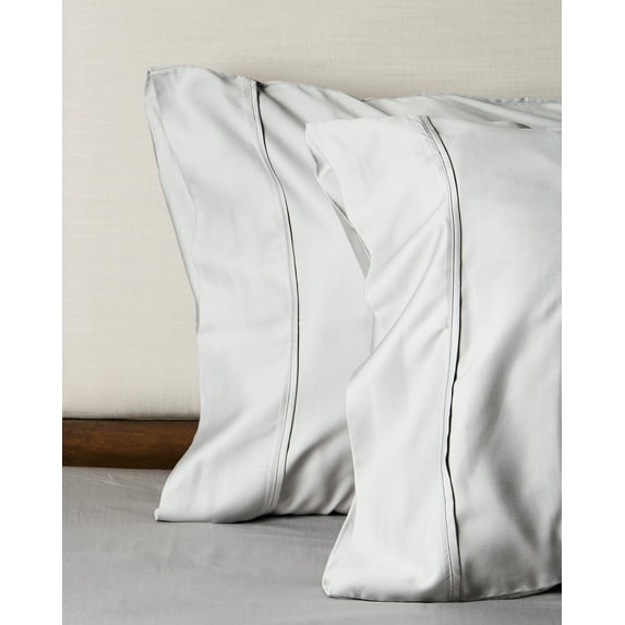 Weddingly Certified 100% Tencel Lyocell |Sateen Weave|True Carbon Zero|Gentle to skin|Genuity tags included|Natural sheen|Body temp regulation|Austrian Eucalyptus(King Pillowcases,Light Gray)