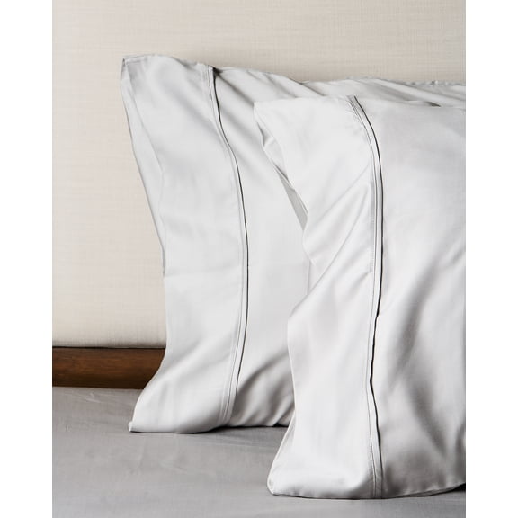 Weddingly Certified 100% Tencel Lyocell |Sateen Weave|True Carbon Zero|Gentle to skin|Genuity tags included|Natural sheen|Body temp regulation|Austrian Eucalyptus(King Pillowcases,Light Gray)