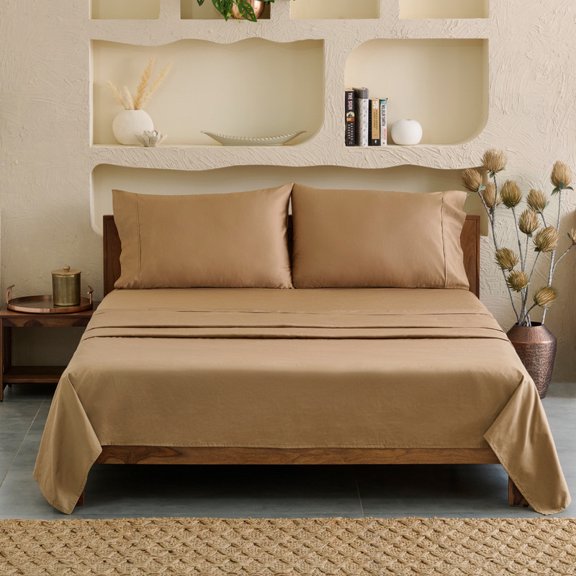 Weddingly Certified Supima Cotton Full 4-Piece Sheet Set|With Fiber coin for genuity|100% America grown cotton|15 Inch Deep Pocket|Ultrasoft & durableVibrant color & Strong fiber|Sateen Weave