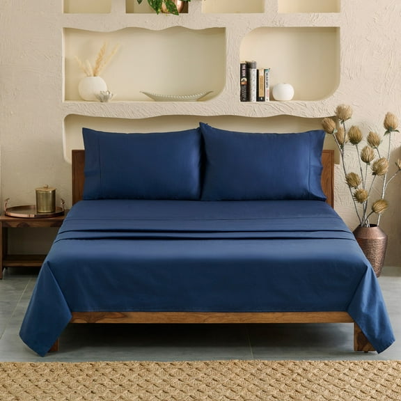 Weddingly Certified Supima Cotton Full 4-Piece Sheet Set|With Fiber coin for genuity|100% America grown cotton|15 Inch Deep Pocket|Ultrasoft & durableVibrant color & Strong fiber|Sateen Weave