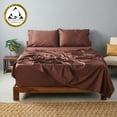 thumbnail image 1 of Weddingly certified 100% Giza egyptian cotton sheets|4 piece set|Deep pocket|Extra Long staple|Sateen Weave|High fabric strength,Uniform &soft|Wrinkle free|(Twin,Chocolate), 1 of 5