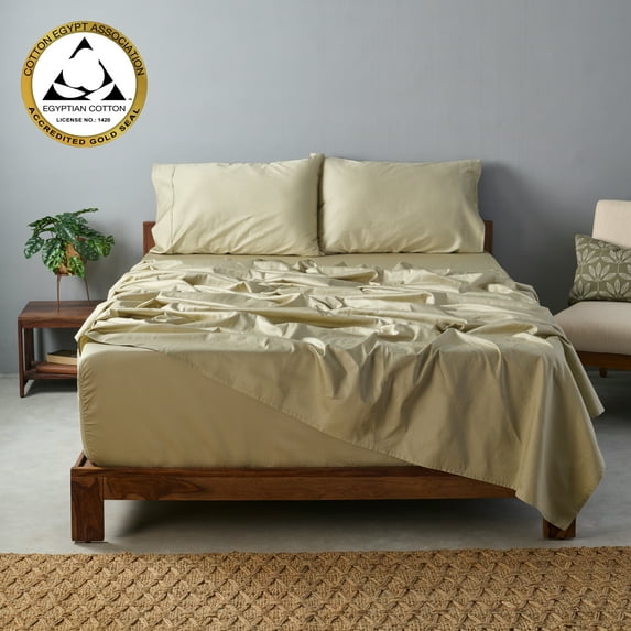 Weddingly certified 100% Giza egyptian cotton sheets|4 piece set|Deep pocket|Extra Long staple|Sateen Weave|High fabric strength,Uniform &soft|Wrinkle free|(Twin,Sage Green)