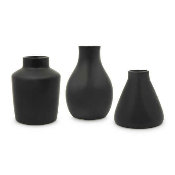 Weddingstar 3-Piece Clay Table Vase Set - Black