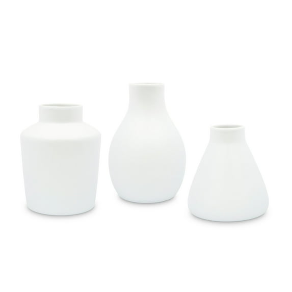 Weddingstar 3-Piece Clay Table Vase Set - White