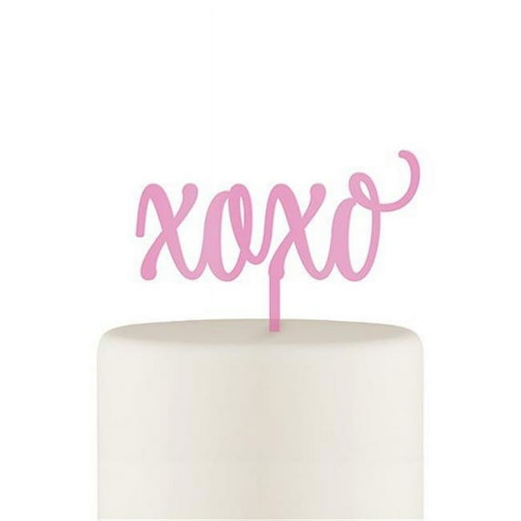 Weddingstar 4609-06 Script XOXO Acrylic Cake Topper, Dark Pink