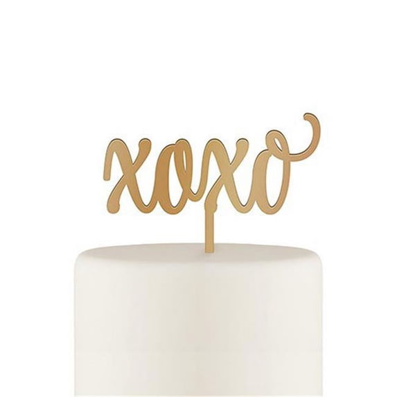 Weddingstar 4609-55 Script XOXO Acrylic Cake Topper - Metallic Gold