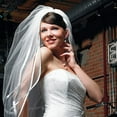 thumbnail image 1 of Weddingstar 8229 Double Border of Satin Ribbon & Pearl Veil - Ivory, 1 of 3