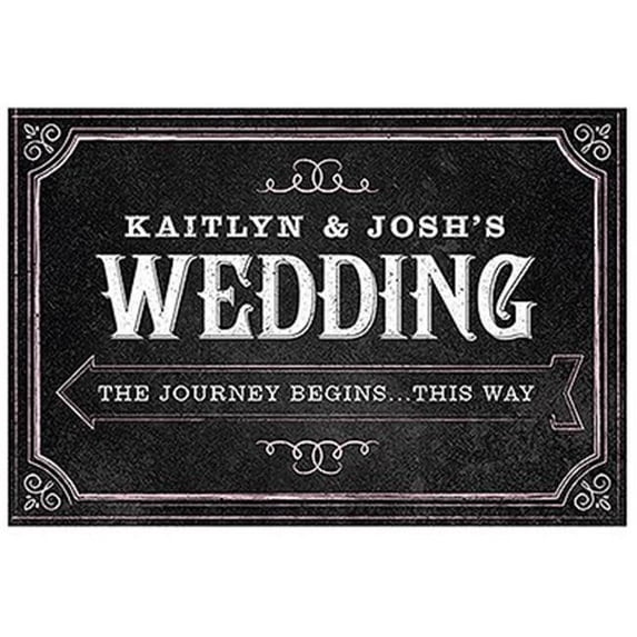 Weddingstar 9185-1253-50-c05 Chalkboard Print Design Directional Sign, Pastel Pink
