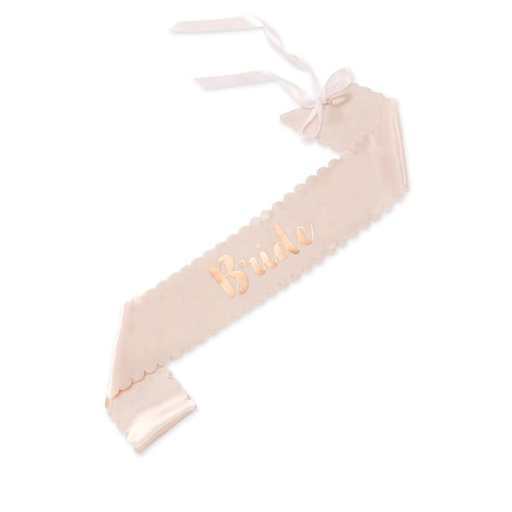 Weddingstar Blush Pink & Rose Gold Satin Bachelorette Party Sash - Bride