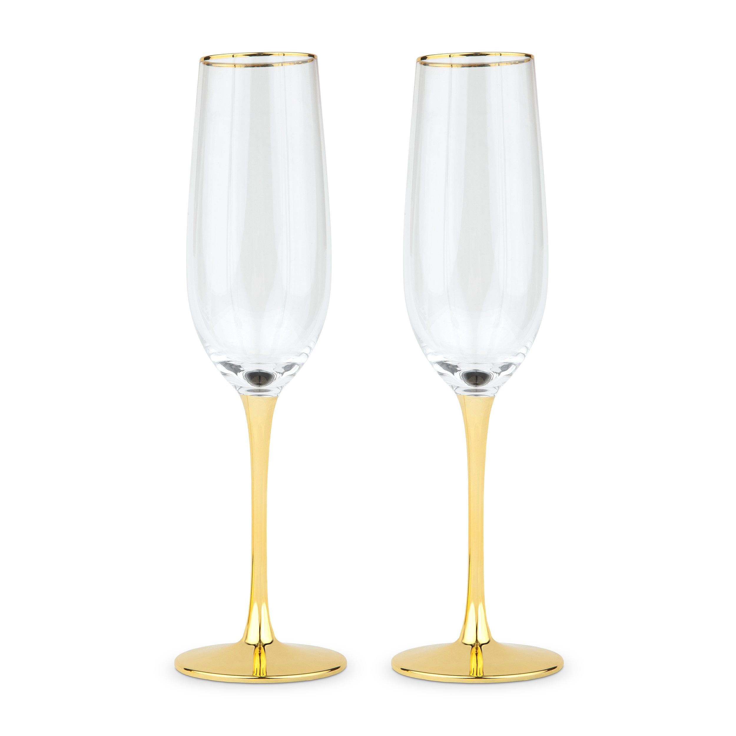 Weddingstar Gold Accented Champagne Flutes - Blank - Set of 2