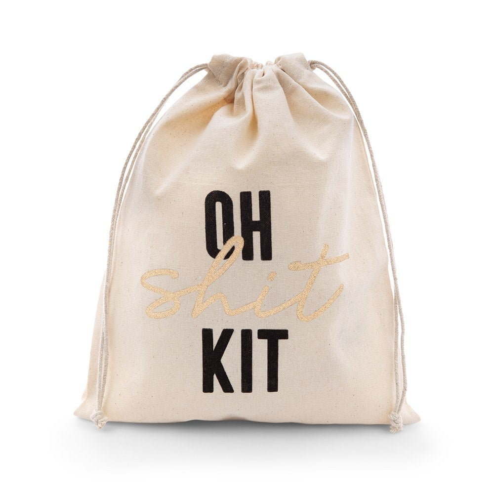 Weddingstar Hangover Survival Kit White Cotton Drawstring Bag - Oh Shit Kit