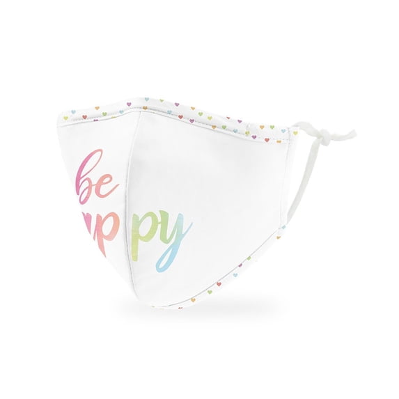 Weddingstar Kid's Reusable, Washable 3 Ply Cloth Face Mask With Filter Pocket - Be Happy