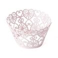 thumbnail image 1 of Weddingstar Lace Hearts Filigree Paper Cupcake Wrappers (12) Pastel Pink Shimmer, 1 of 3