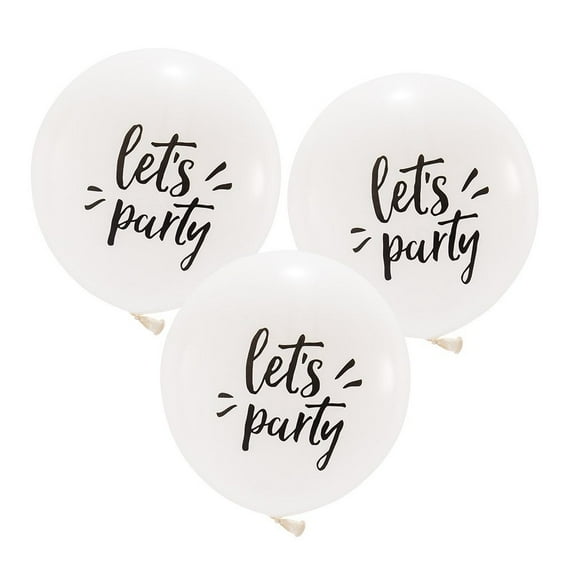Weddingstar Large 17" White Round Wedding Balloons - Let's Party - Set Of 3