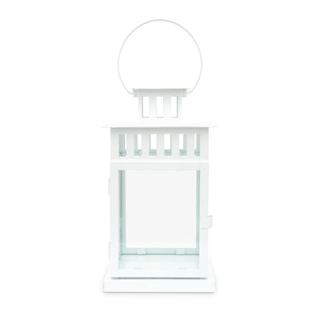 Weddingstar Large Square Decorative Metal Hanging Lantern - White