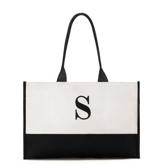 Weddingstar Modern Initial Colorblock Tote